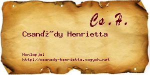 Csanády Henrietta névjegykártya